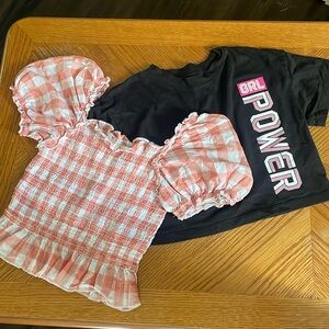Two Girls Crop Tops Size 7/8 (M)